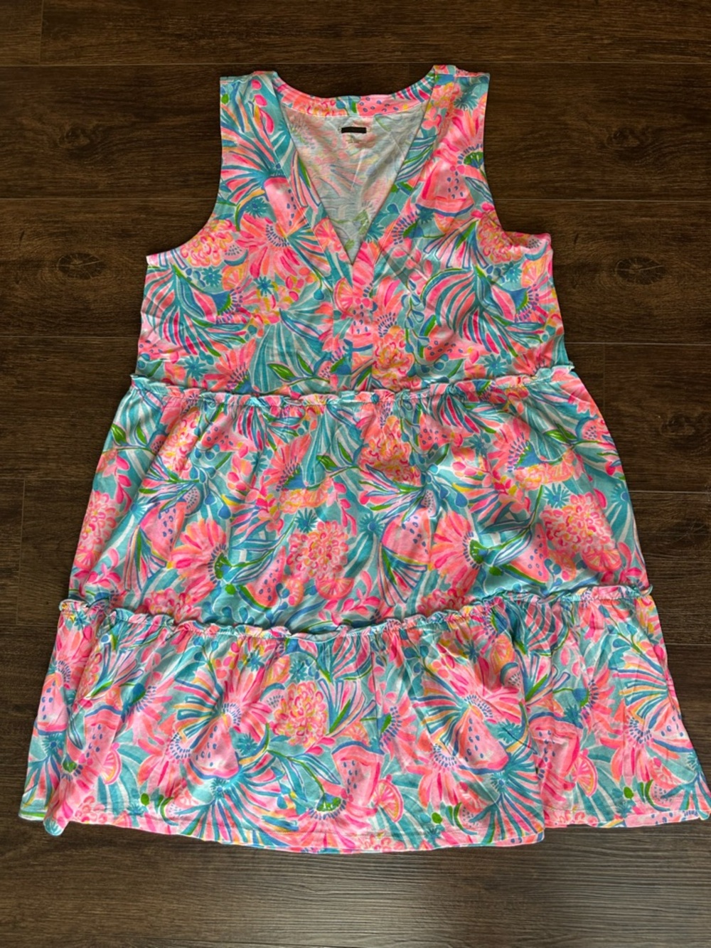 Lilly Pulitzer Tropical Floral Sleeveless V-Neck Dress